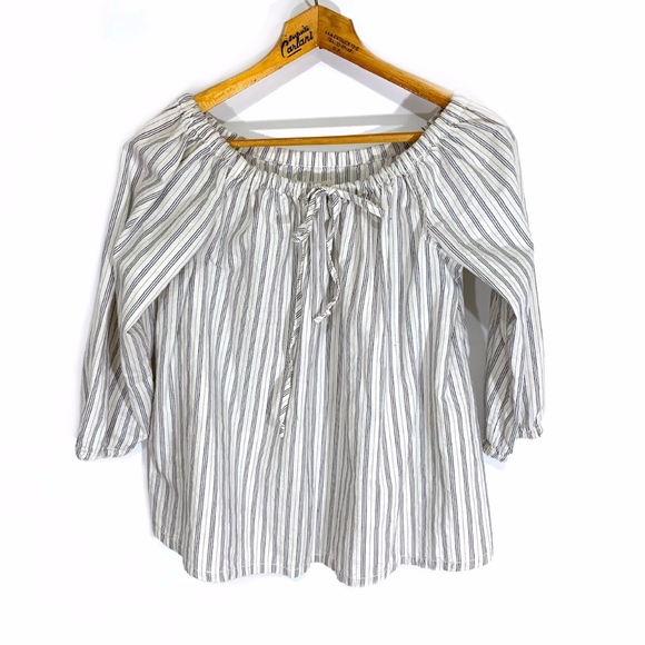 Madewell Tops - Madewell Striped Retro Off-The-Shoulder Blouse